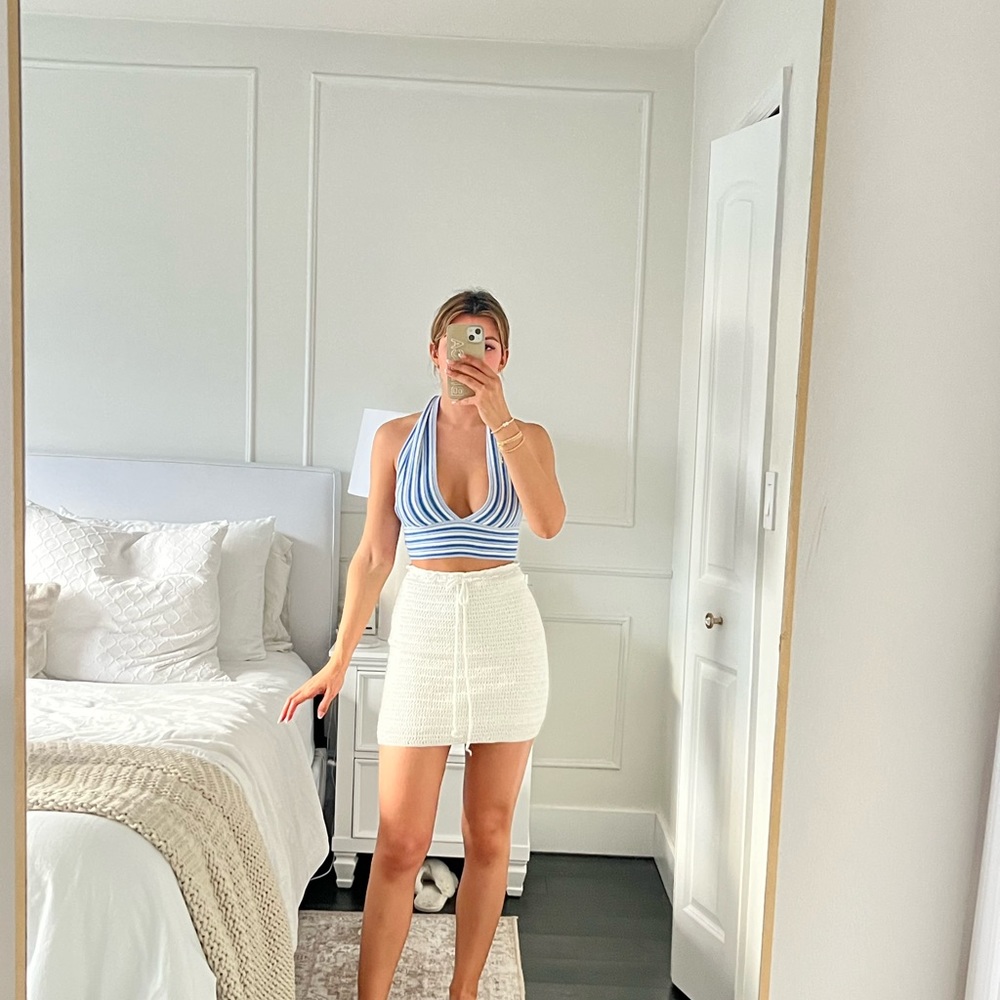 Princess Polly white crochet skirt